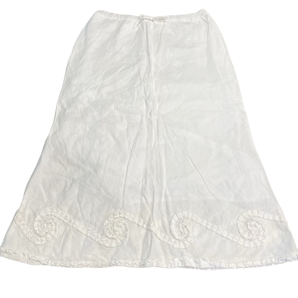 WHITEWASH White Linen Maxi Skirt, Sz L